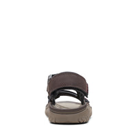 Clarks Men's Synthetic Floater Sandals (Brown) – Casual Block Heel Sandals with EVA Sole & Hook-and-Loop Closure| 9 UK
