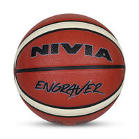 NIVIA Engraver Tournament Basketball (Size 5, Brown/Beige)