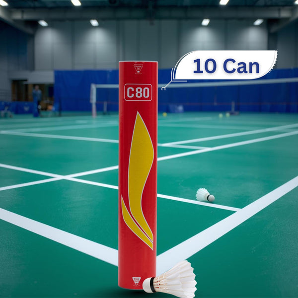 Li-Ning C80 Feather Shuttlecock, Speed 76 – 12 Pieces (Pack of 10)
