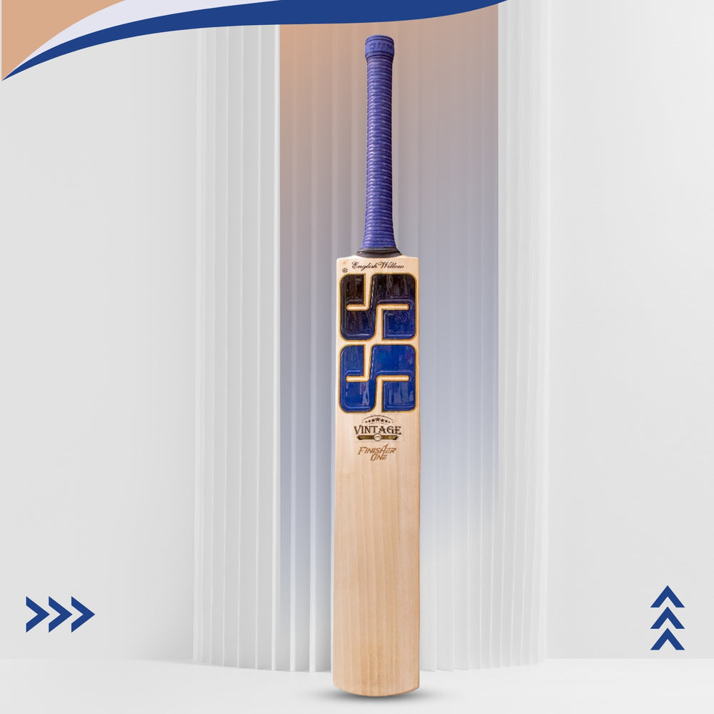SS DK Vintage Finisher One English Willow Cricket Bat – Powerful, Handcrafted Bat for Professional Power-Hitting and Match Performance with Thick Edges