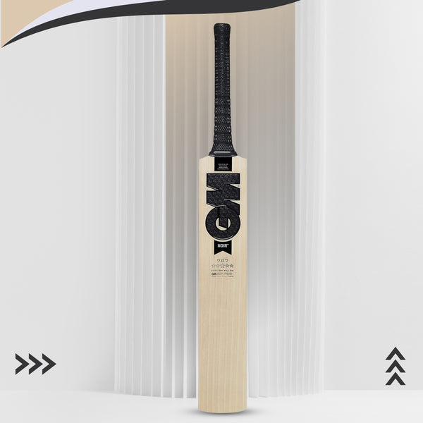 GM Noir 707 English Willow Cricket Bat – Lightweight Grade 3 Bat with Massive Edges and Power Profile for Professional & Club Cricketers