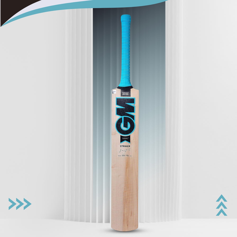 GM Neon Striker Kashmir Willow Cricket Bat – Durable Lightweight Bat for Beginners & Casual Cricketers with Traditional Shape and Powerful Stroke Play