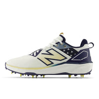 New Balance CK10GN6 Standard Metal Spike Cricket Shoes, White/Navy – Lightweight Pro-Level Footwear for Batting, Fielding, and Fast Bowling Performance - Best Price online Prokicksports.com
