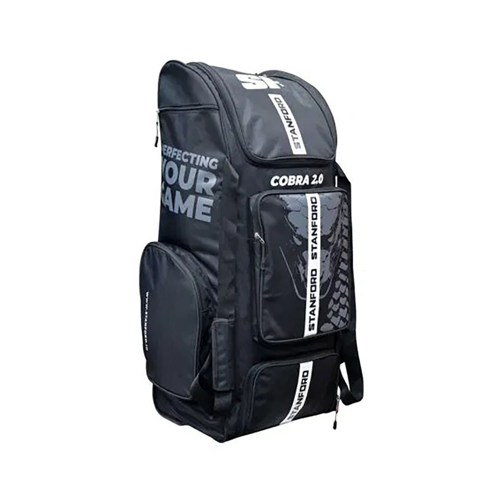 SF Cobra 2.0 Cricket Duffle Kit Bag – Black, Lightweight Backpack with Bat Compartment & Spacious Gear Storage - Best Price online Prokicksports.com