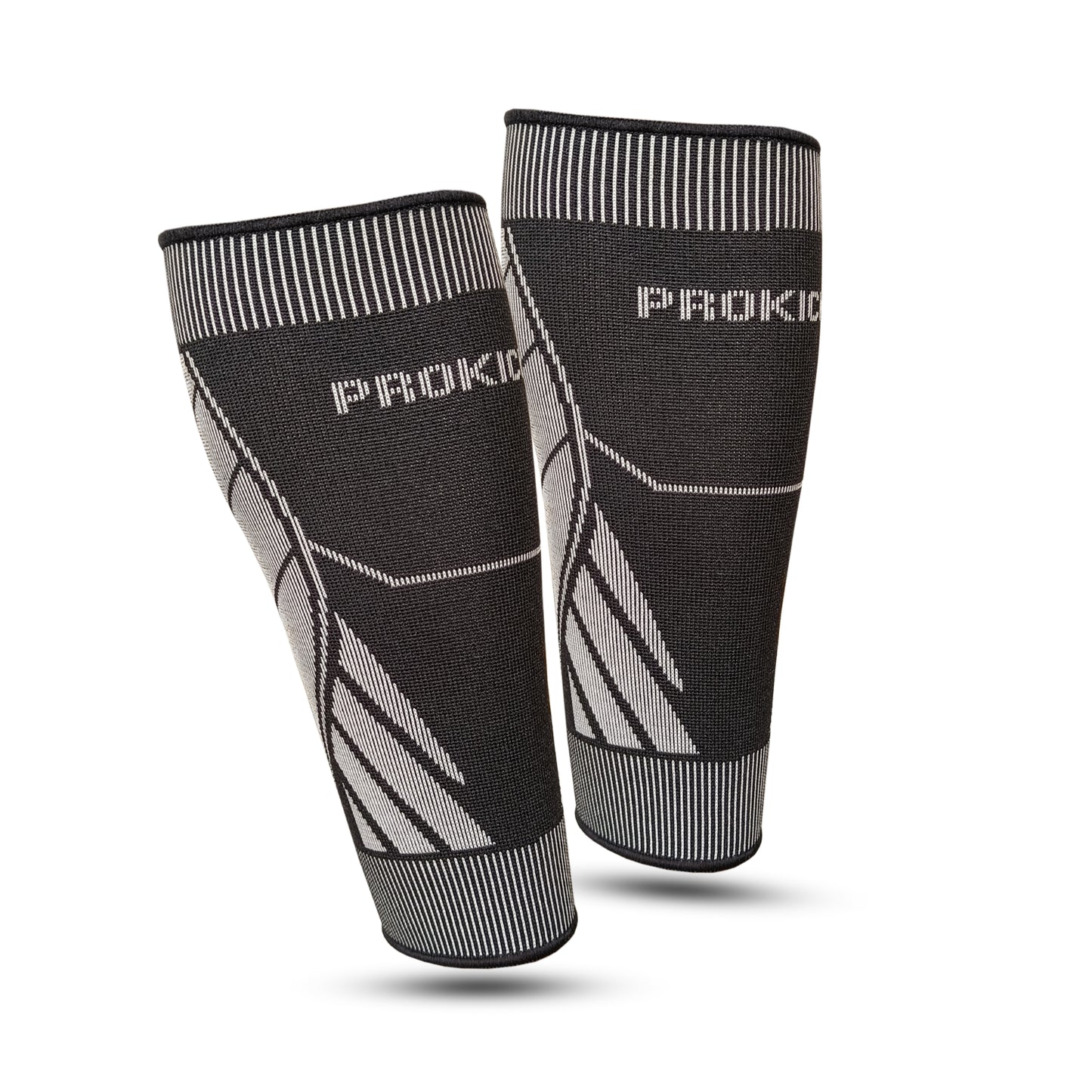 Prokick Calf Compression Sleeves for Men and Women, Black/Grey - Best Price online Prokicksports.com