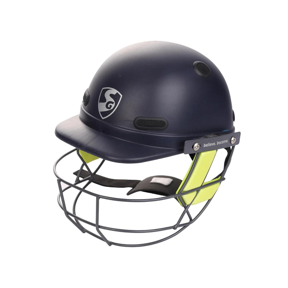 SG Carbofab Cricket Helmet – Lightweight Carbon Shell Batting Helmet with Steel Grill and Cushioned Fit for Safety and Comfort on the Field
