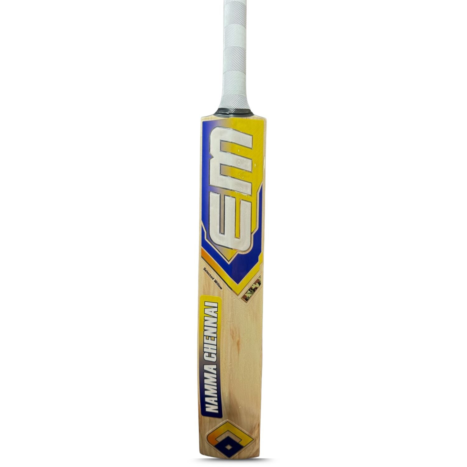 EM Namma Chennai Kashmir Willow Cricket Bat - Short Handle | Leather Ball Cricket Bat for Adults - Best Price online Prokicksports.com