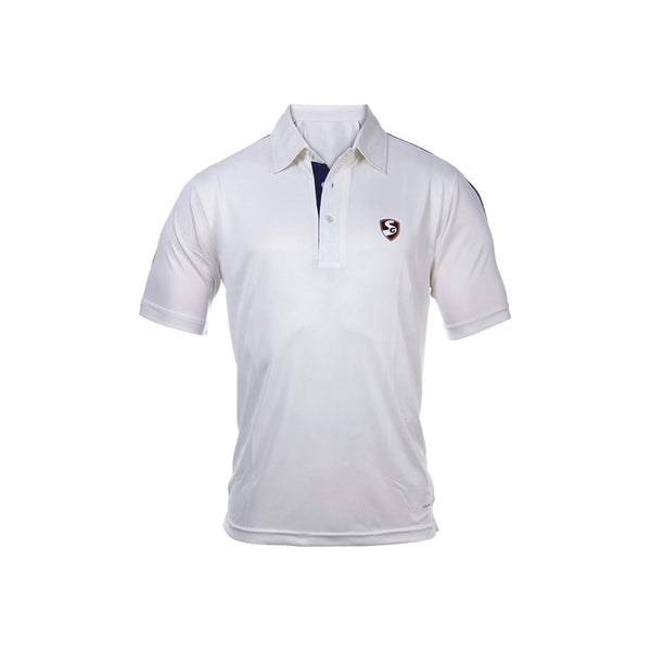SG Century Half Sleeve Kids Cricket Shirt White – Lightweight, Breathable Sports Shirt for Boys with Comfortable Fit for Practice and Match Use