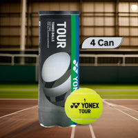 Yonex Tour (TB‑TR3N EX) Tennis Balls – ITF Approved Tour‑Grade Woven Felt, High‑Visibility Yellow, 4‑Ball Can (Pack of 4 Cans, 12 Balls) - Best Price online Prokicksports.com