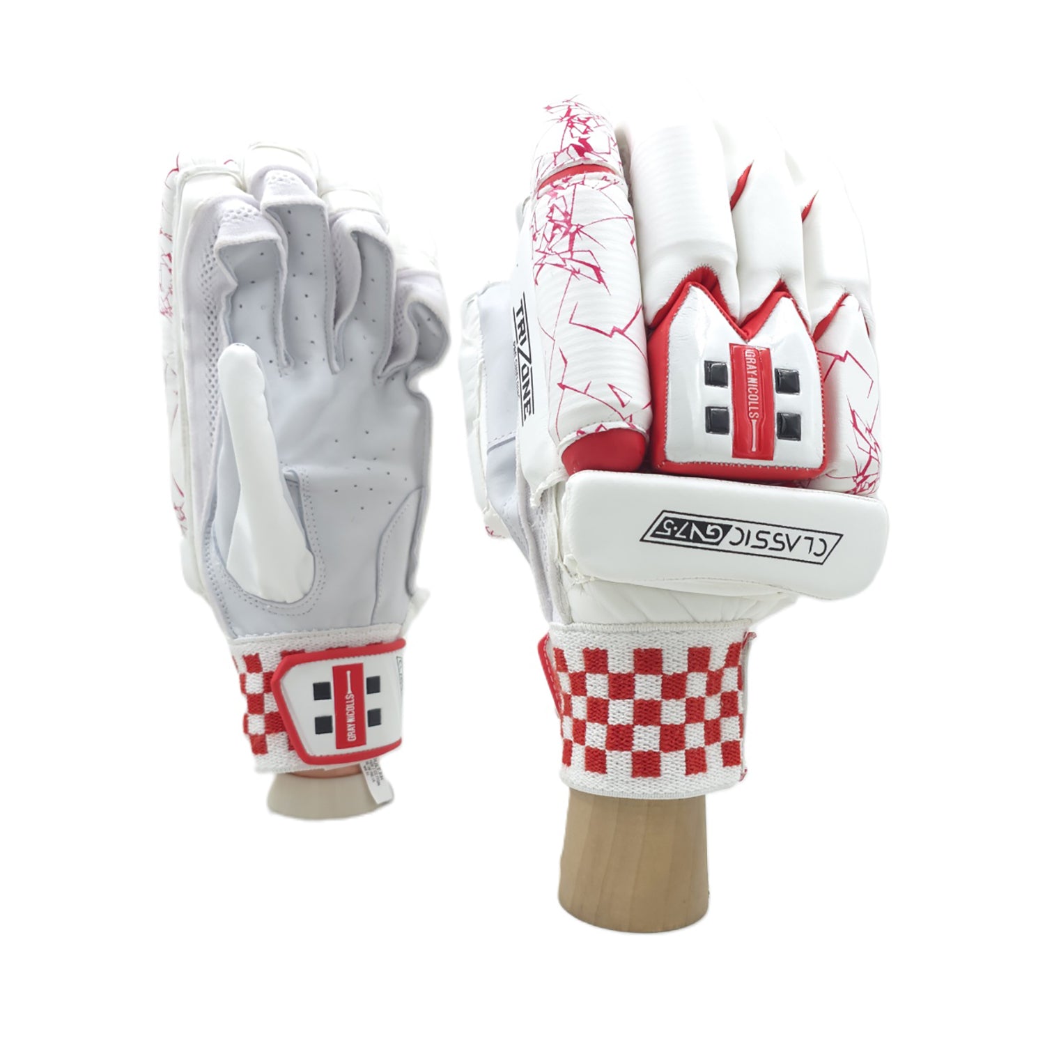 Gray Nicolls GN 7.5 Classic RH Batting Gloves White/Red – Lightweight Cricket Gloves with Split Fingers, Grip Control & Finger Protection Pads - Best Price online Prokicksports.com