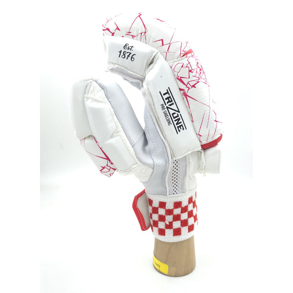 Gray Nicolls GN 7.5 Classic RH Batting Gloves White/Red – Lightweight Cricket Gloves with Split Fingers, Grip Control & Finger Protection Pads