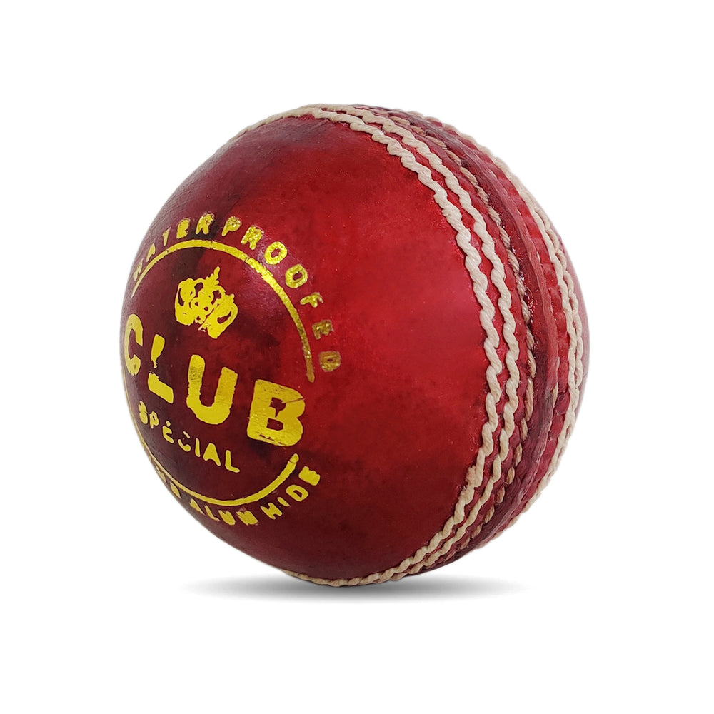 Prokick Club Four Piece Leather Cricket Ball, 12 Pc (Red)