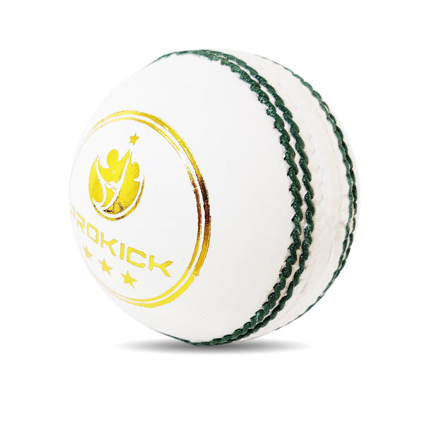 Prokick Club Four Piece Leather Cricket Ball, 1Pc (White)