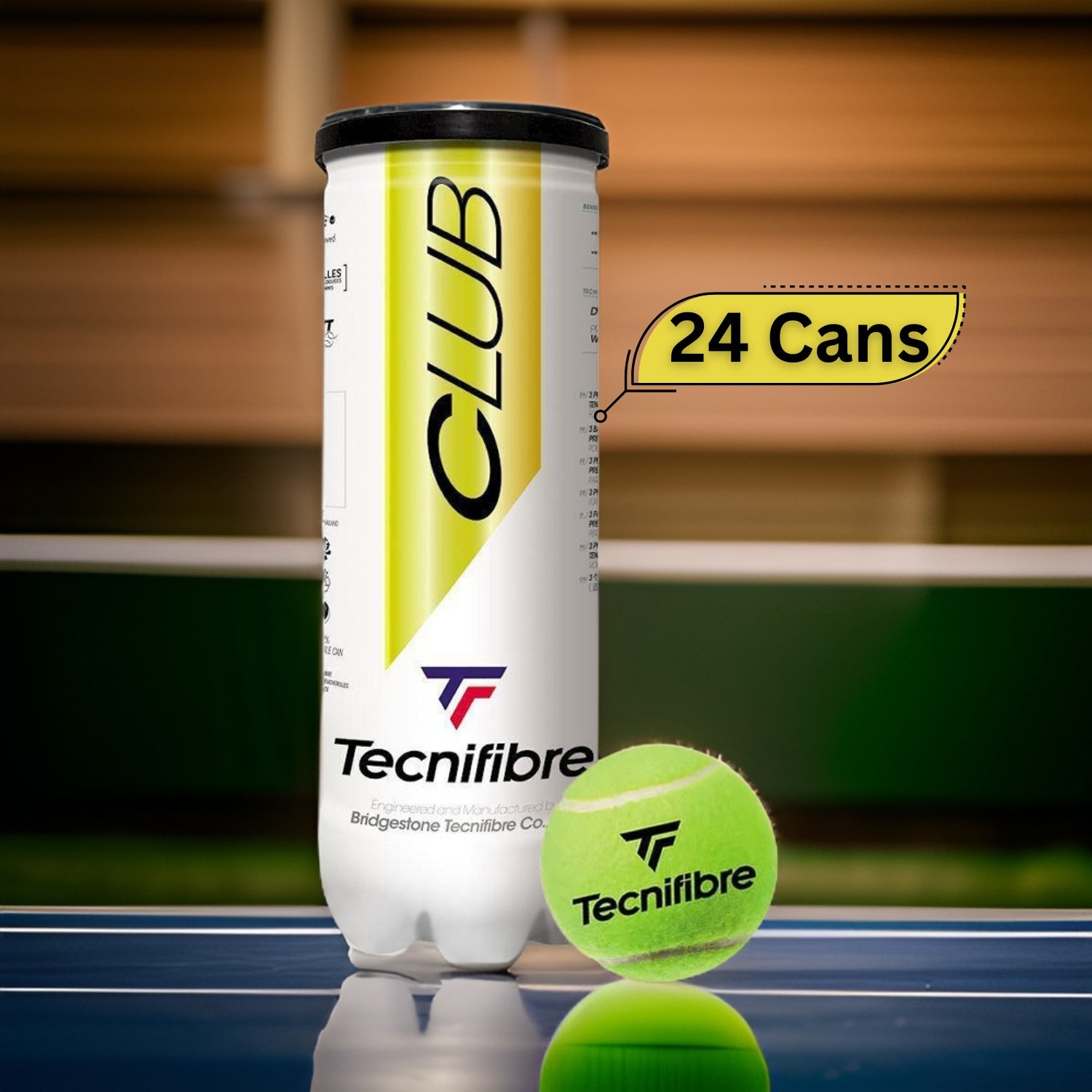 Tecnifibre Club Tennis Balls Carton (24 Cans) - Best Price online Prokicksports.com