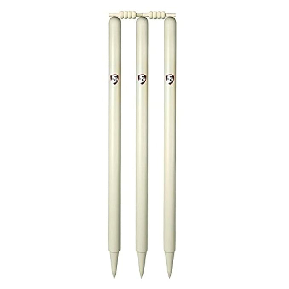 SG Club Full-Size Cricket Stumps Set- 6 Durable Wooden Stumps with 4 Bails for Professional & Club Cricket