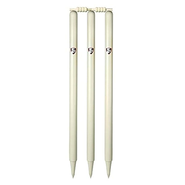 SG Club Full-Size Cricket Stumps Set- 6 Durable Wooden Stumps with 4 Bails for Professional & Club Cricket