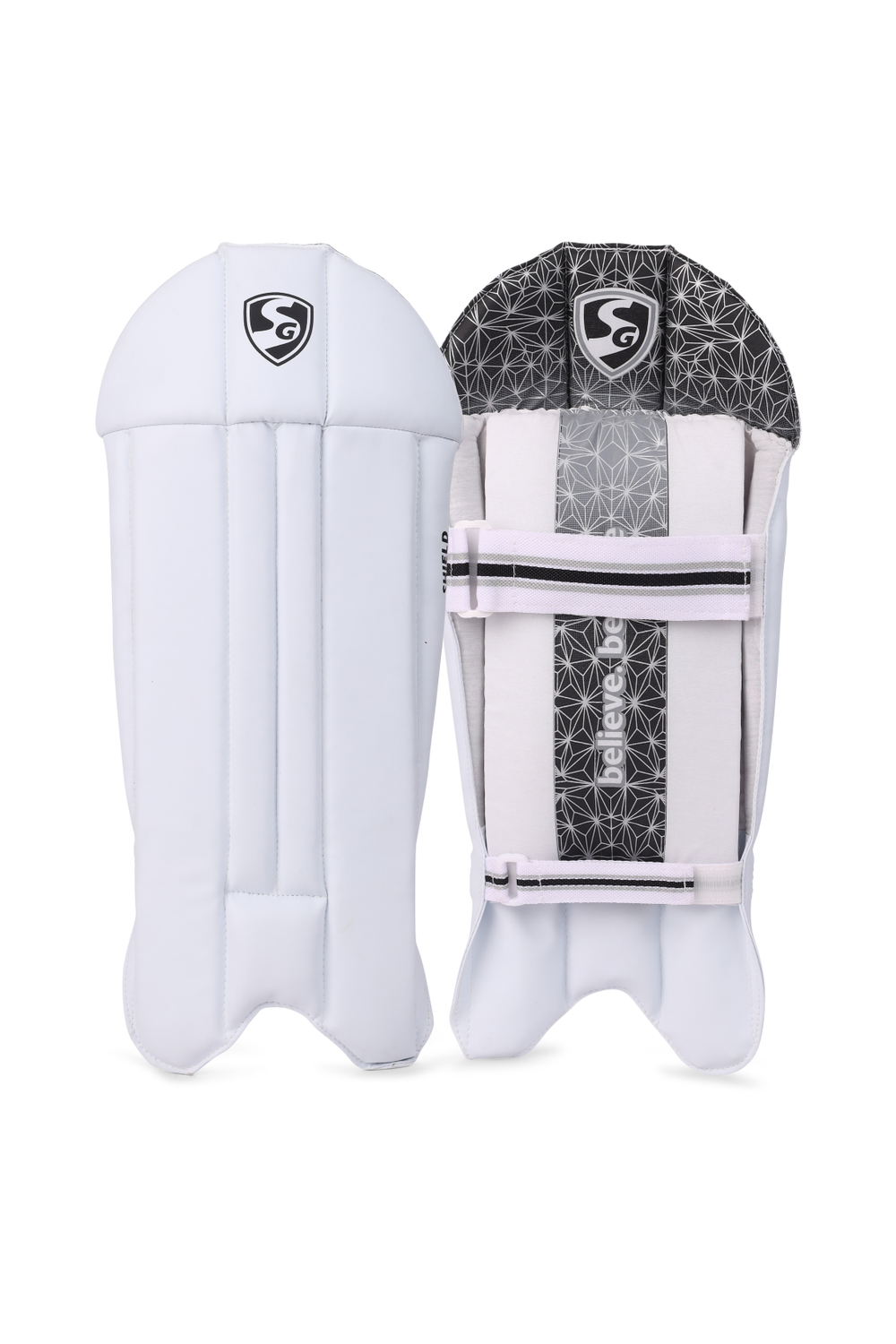 SG Shield Wicket Keeping Legguard | Lightweight, High-Density Impact Absorption | White, Adult