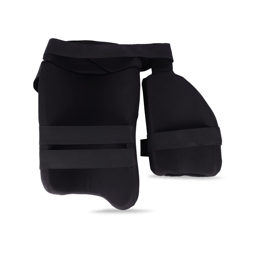 SG Ace Protector Black Thigh Pads RH Combo – Right Handed Cricket Thigh Guard Set with Lightweight Foam Protection and Adjustable Straps for Batting - Best Price online Prokicksports.com
