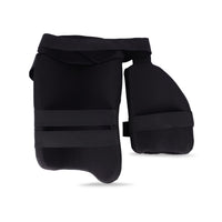 SG Ace Protector Black Thigh Pads RH Combo – Right Handed Cricket Thigh Guard Set with Lightweight Foam Protection and Adjustable Straps for Batting - Best Price online Prokicksports.com