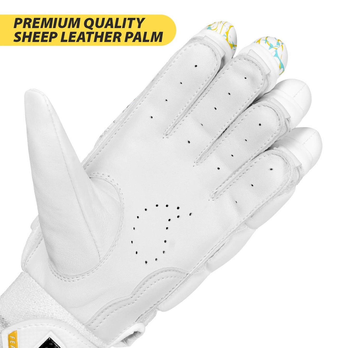 DSC Condor Flite Right Hand Batting Gloves – White Cricket Gloves with Superior Protection, Breathability, and Grip for Professional Batsmen - Best Price online Prokicksports.com