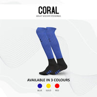 Vector X Coral Nylon Soccer Stocking Socks | Large Size | Adults with Stretchable Fit, Breathable Fabric, Ankle Grip and Moisture-Wicking Comfort - Best Price online Prokicksports.com