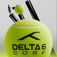 Hundred Delta 6 Core Cricket Tennis Balls – Pack of 6 Neon Yellow Durable Balls for Training, Matches, Gully Cricket & Turf Play - Best Price online Prokicksports.com
