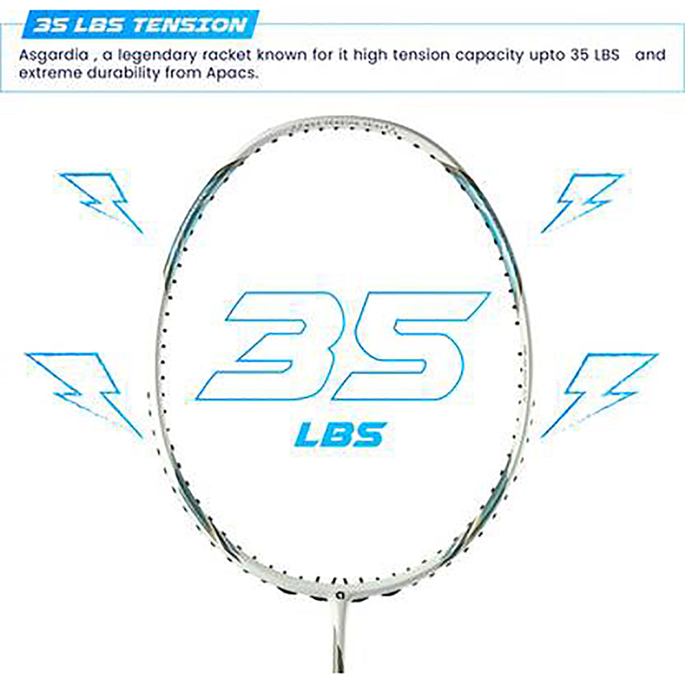 Apacs Counter Attack Badminton Unstrung Racket – Ultra Lightweight 7U (G2), Glossy White Finish, High Speed Frame for Fast Swings & Quick Reaction Play - Best Price online Prokicksports.com