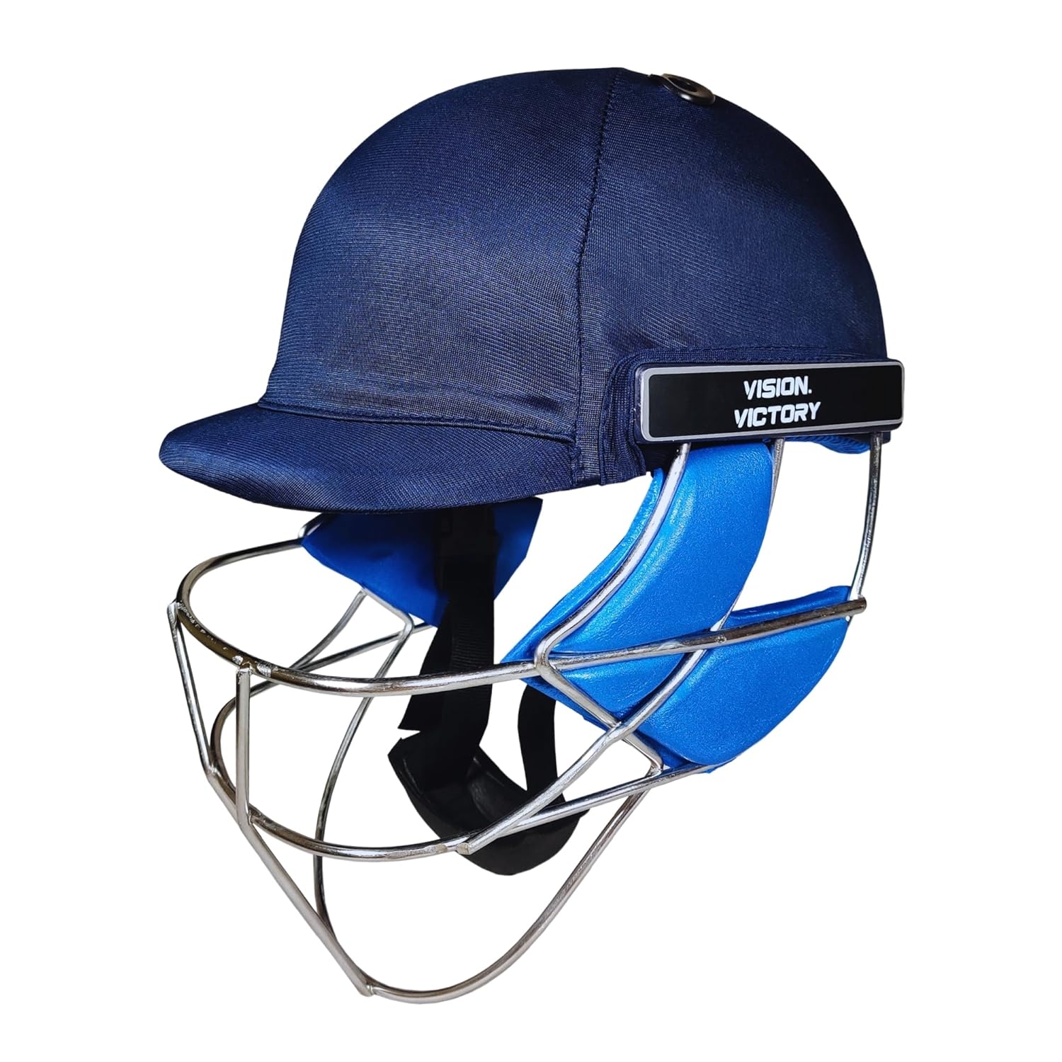 Prokick Cricshell Cricket Helmet with Fixed Stainless Steel Grill, Navy - Best Price online Prokicksports.com