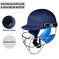 Prokick Cricshell Cricket Helmet with Fixed Stainless Steel Grill, Navy - Best Price online Prokicksports.com
