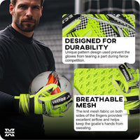 Vector X Cyclone Goalkeeper Gloves with Finger Spines, Strong Grip Latex Palm, Splendid Protection and Comfort for Match and Training Football Use - Best Price online Prokicksports.com
