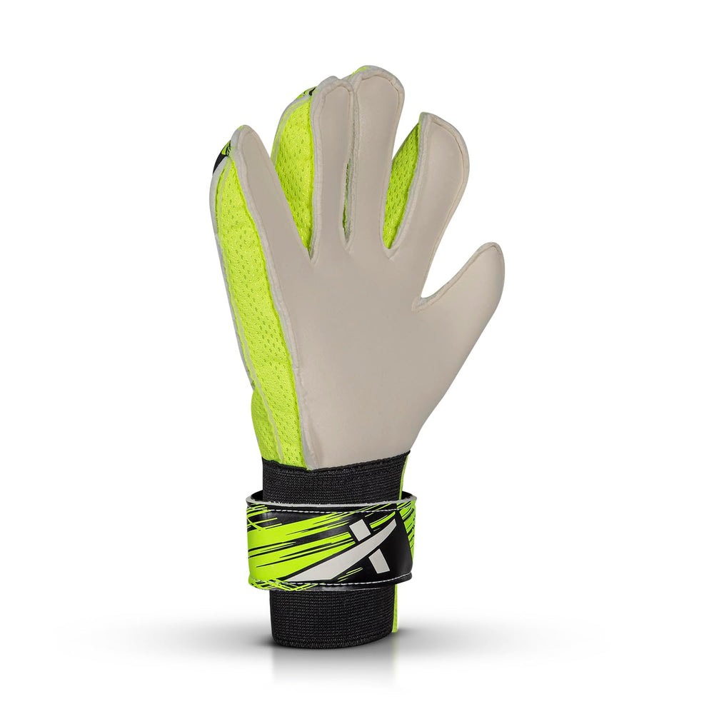 Vector X Cyclone Goalkeeper Gloves with Finger Spines, Strong Grip Latex Palm, Splendid Protection and Comfort for Match and Training Football Use - Best Price online Prokicksports.com
