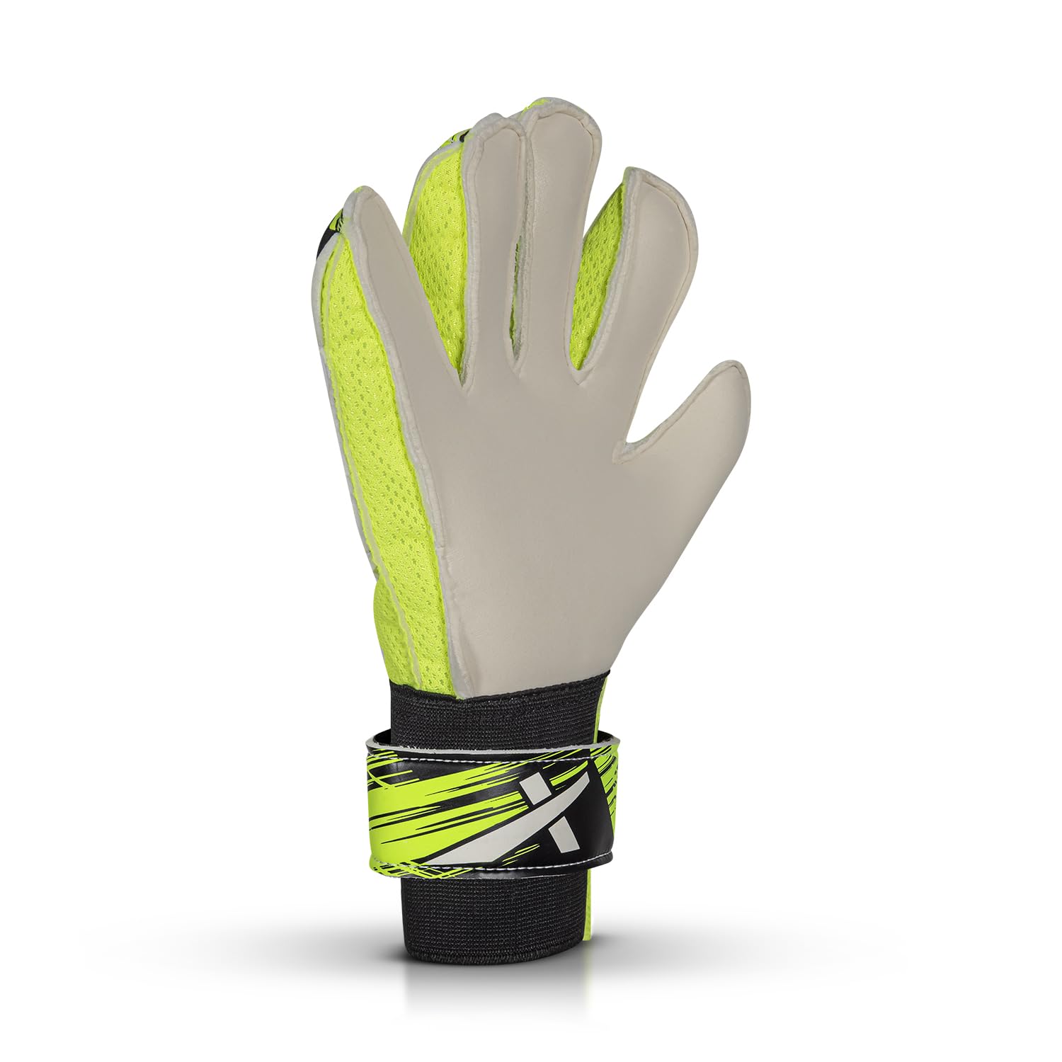 Vector X Cyclone Goalkeeper Gloves with Finger Spines, Strong Grip Latex Palm, Splendid Protection and Comfort for Match and Training Football Use - Best Price online Prokicksports.com
