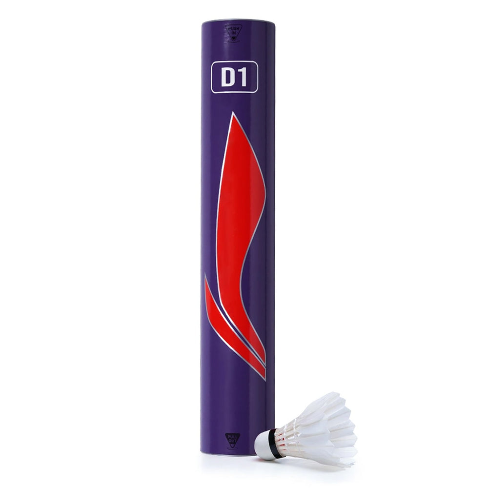 Li-Ning D1 Badminton Feather Shuttlecock, Speed 76 – 12 Pieces (Pack of 10)