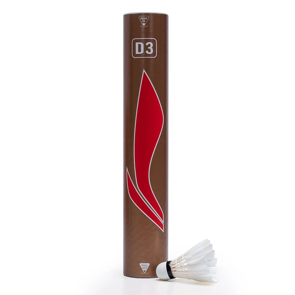 Li-Ning D3 Badminton Feather Shuttlecock, Speed 76 – 12 Pieces (Pack of 1)