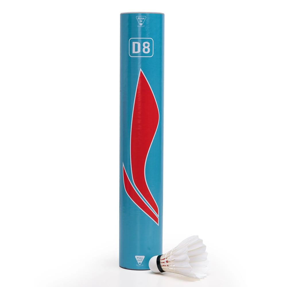 Li-Ning D8 Feather Shuttlecock, Speed 76 – Pack of 12