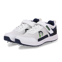Dnine Warrior-2 Bowling Spikes Cricket Shoes –Blue/White, Superior Traction & Comfort for Bowlers - Best Price online Prokicksports.com