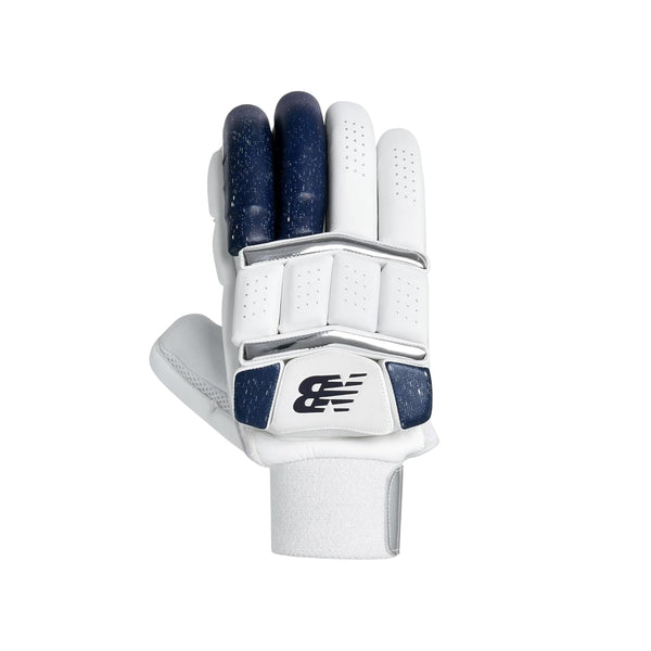 New Balance DC 10i Pro RH Batting Gloves – White/Black Pro-Grade Cricket Gloves with Maximum Protection, Grip & Comfort