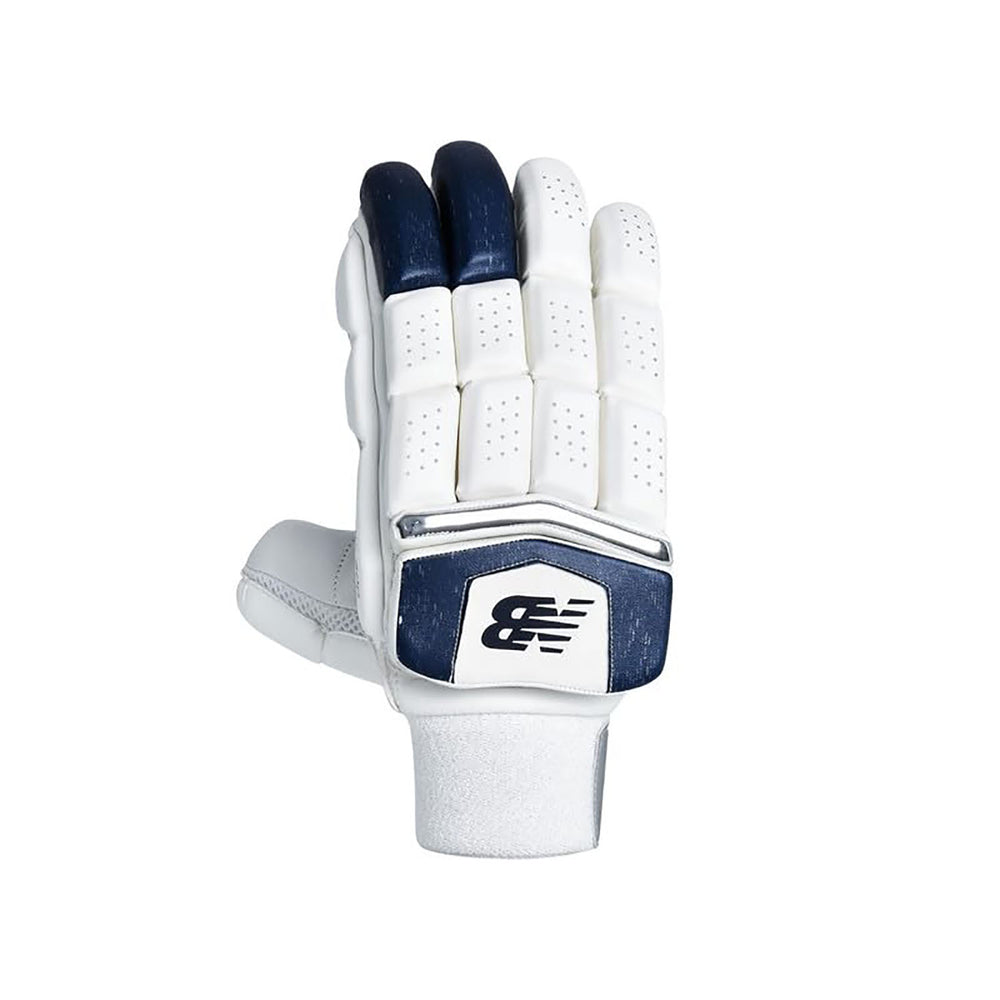 New Balance DC 8i Right-Hand Batting Gloves – White/Black Lightweight Cricket Gloves for Grip, Comfort & Hand Protection