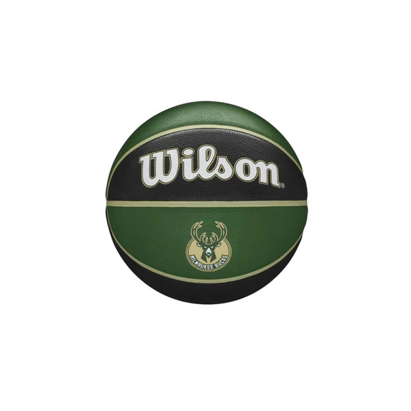 WILSON NBA Team Tribute Milwaukee Basketball ,Size 7-Dark Green