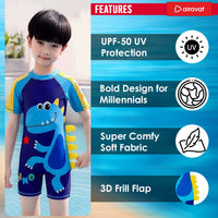 Airavat 1513 Kids Swimming Costume – Comfortable One-Piece Swimwear for Boys & Girls, Stretchable Fabric, Pool Training & Water Activities Use - Best Price online Prokicksports.com
