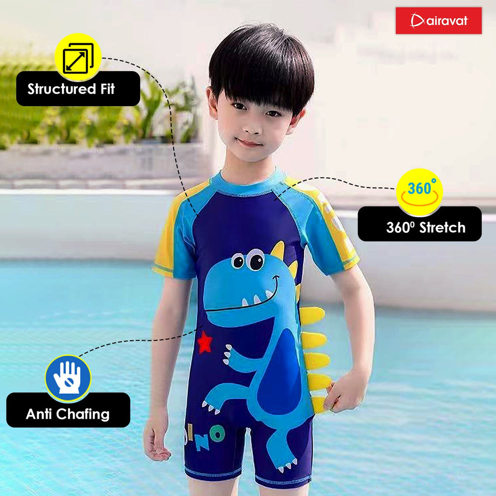 Airavat 1513 Kids Swimming Costume – Comfortable One-Piece Swimwear for Boys & Girls, Stretchable Fabric, Pool Training & Water Activities Use - Best Price online Prokicksports.com