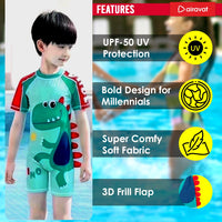 Airavat 1513 Kids Swimming Costume – Comfortable One-Piece Swimwear for Boys & Girls, Stretchable Fabric, Pool Training & Water Activities Use
