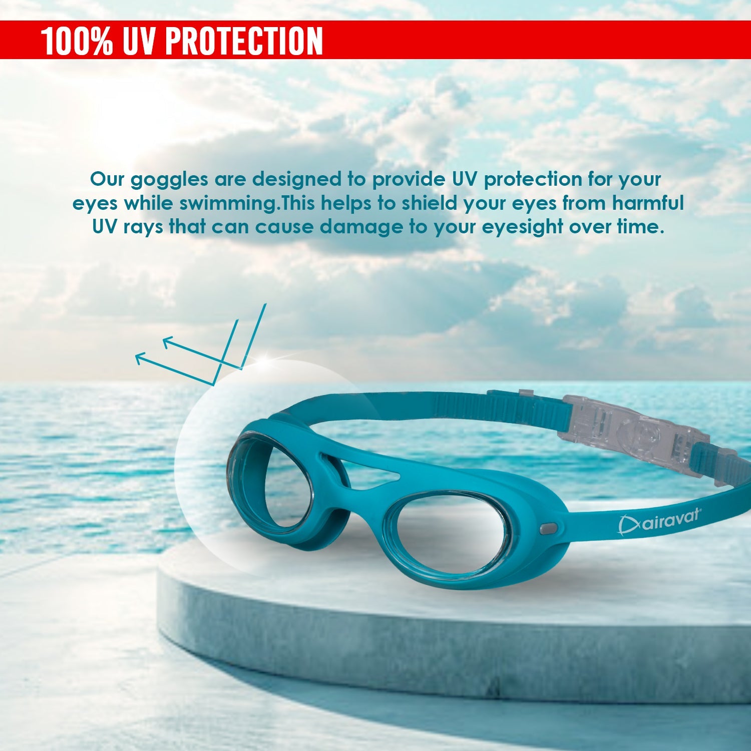 Airavat Diveon 1006 Swimming Goggles – Anti-Fog, UV Protection, Leak-Proof Swim Glasses for Men & Women - Best Price online Prokicksports.com