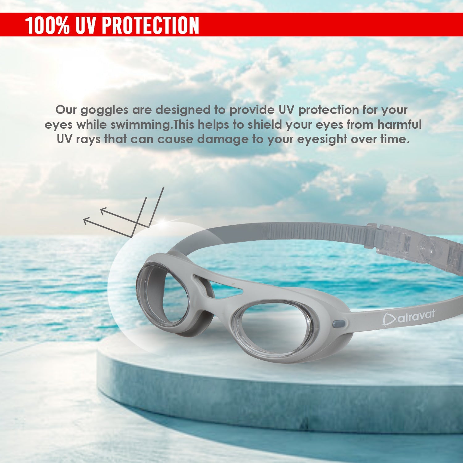 Airavat Diveon 1006 Swimming Goggles – Anti-Fog, UV Protection, Leak-Proof Swim Glasses for Men & Women - Best Price online Prokicksports.com