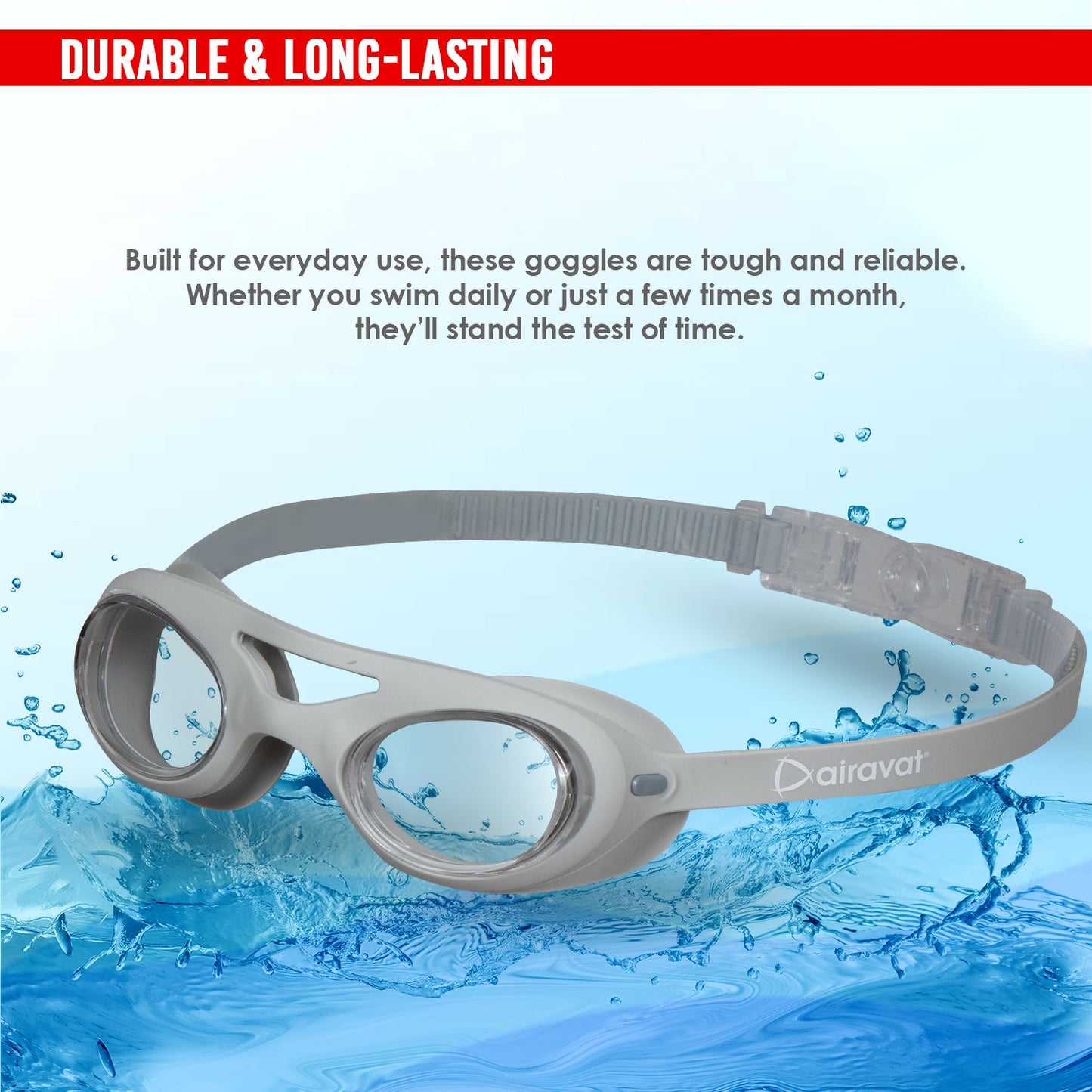 Airavat Diveon 1006 Swimming Goggles – Anti-Fog, UV Protection, Leak-Proof Swim Glasses for Men & Women - Best Price online Prokicksports.com