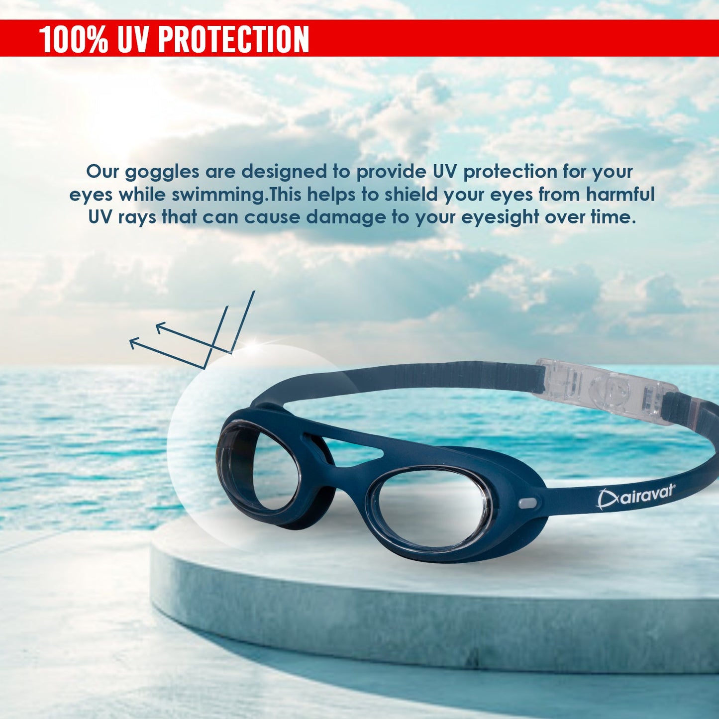 Airavat Diveon 1006 Swimming Goggles – Anti-Fog, UV Protection, Leak-Proof Swim Glasses for Men & Women - Best Price online Prokicksports.com