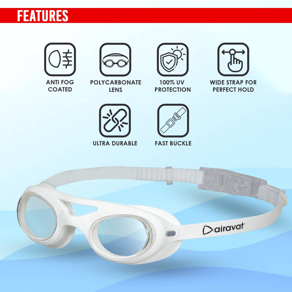 Airavat Diveon 1006 Swimming Goggles – Anti-Fog, UV Protection, Leak-Proof Swim Glasses for Men & Women