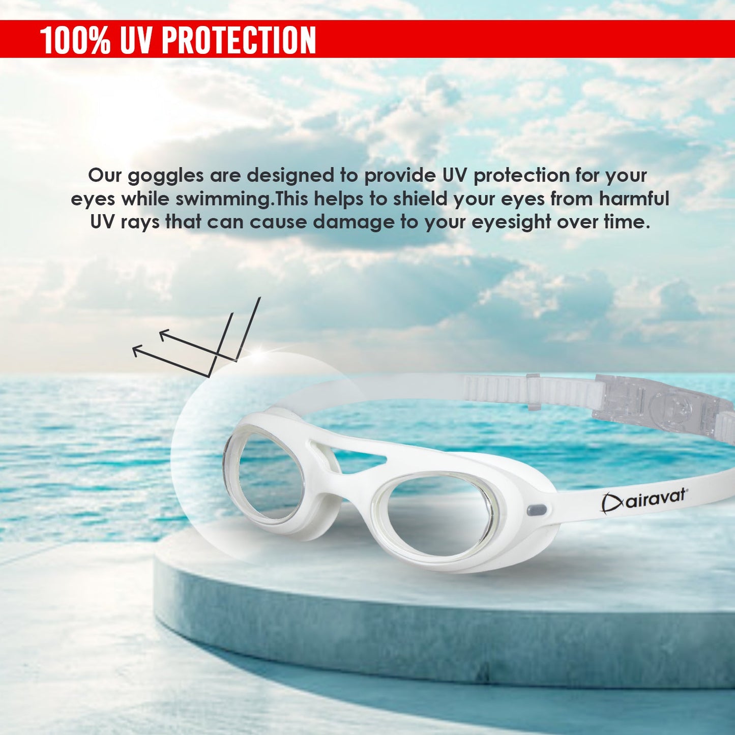 Airavat Diveon 1006 Swimming Goggles – Anti-Fog, UV Protection, Leak-Proof Swim Glasses for Men & Women