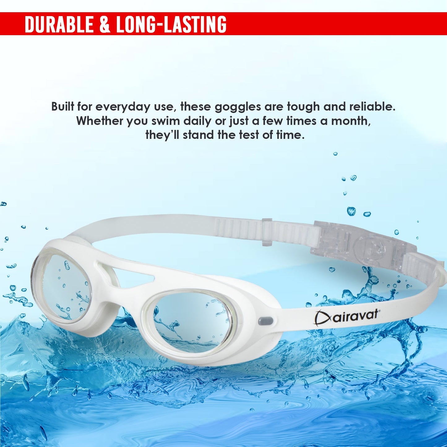 Airavat Diveon 1006 Swimming Goggles – Anti-Fog, UV Protection, Leak-Proof Swim Glasses for Men & Women