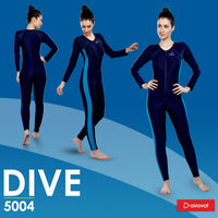 Airavat Dive 5004 Women's Full Body Swimsuit – Modest Long Sleeve Swimwear for Training, Pool, Beach, Water Aerobics & Sports Use - Best Price online Prokicksports.com